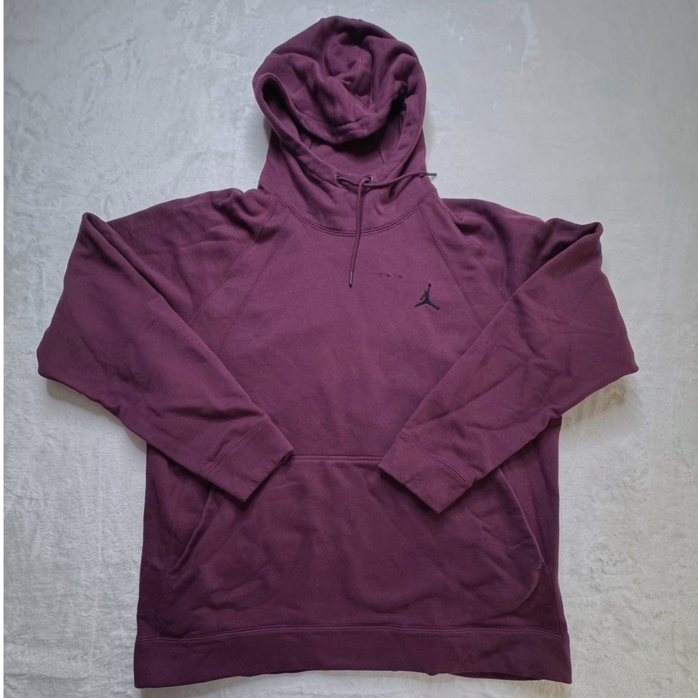 Nike Jordan Men 3XL Bordeaux Purple Wings Fleece Hoodie Jumpman Pullover BigTall